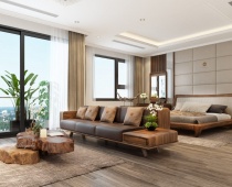 Thiết kế phòng khách liền phòng ngủ cực đẹp