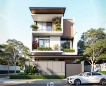 Tham khảo mẫu thiết kế biệt thự phố hiện đại ấn tượng